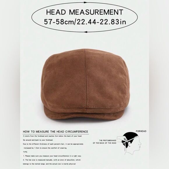 Classic Brown Suede Newsboy Flat Cap - Picture 4 of 8